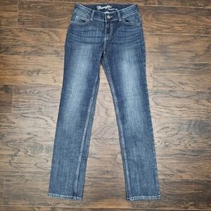 Wrangler Women 5x34 Jeans Straight Leg Blue Denim Western‎